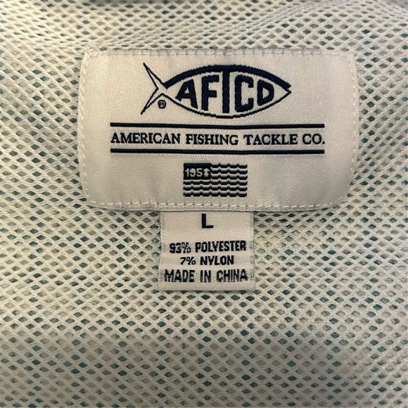 AFTCO Men's Plaid Short Sleeve Button-Up Shirt Green Blue Size L Casual - Picture 4 of 13